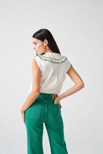 Load image into Gallery viewer, Seventy + Mochi Daisy Blouse Sleeveless in Ecru Denim
