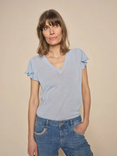 Load image into Gallery viewer, Mos Mosh Ganna V-neck Knit in Cashmere Blue
