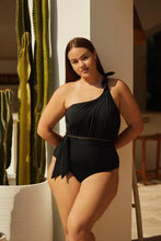 Load image into Gallery viewer, Naia Positano One Shoulder Swimsuit Black
