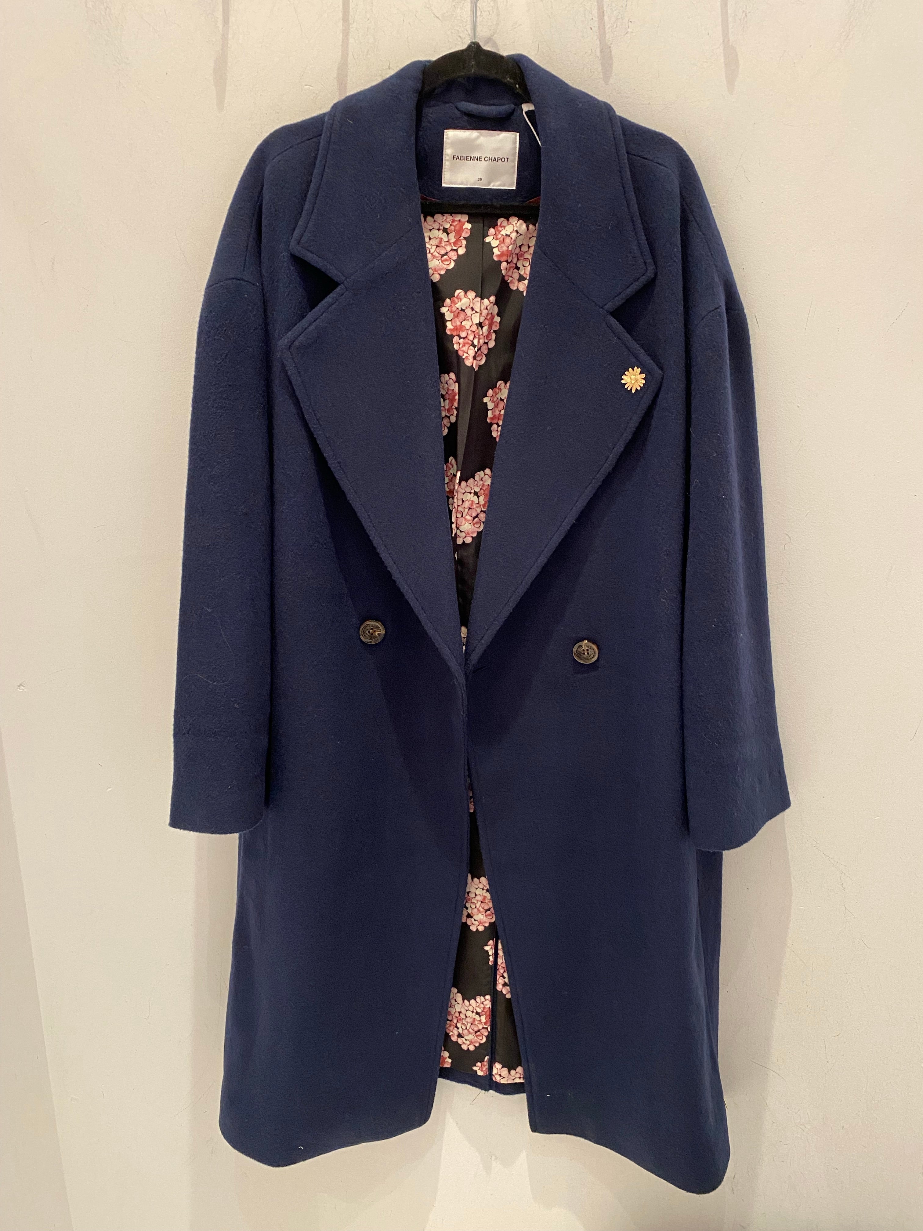 Topshop hot sale navy coat